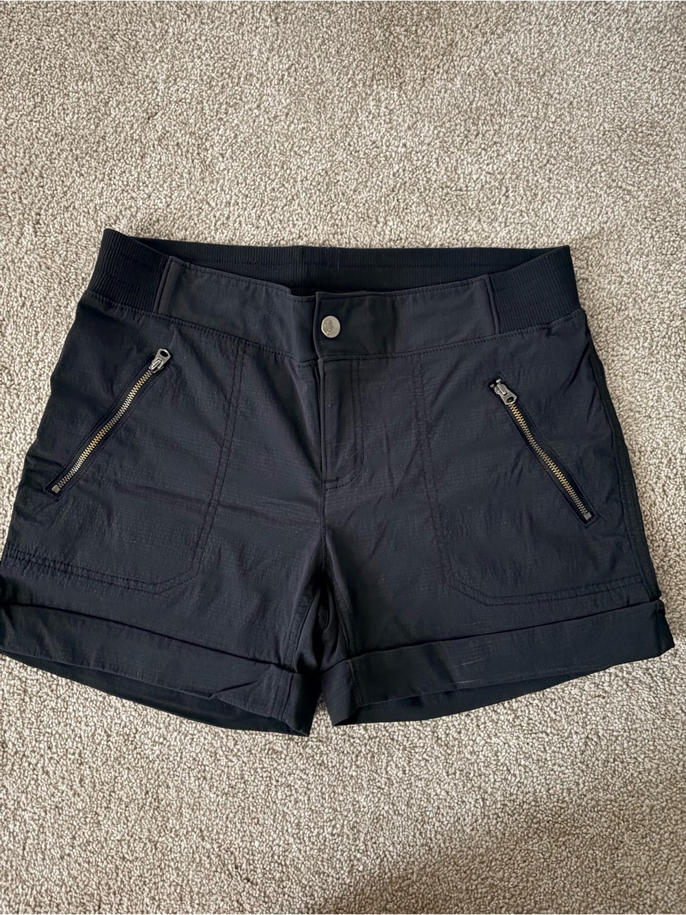 Women’s Black Stretch Trekkie rip stop shorts
